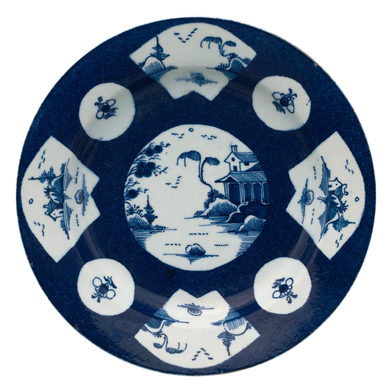 Blue porcelain plate