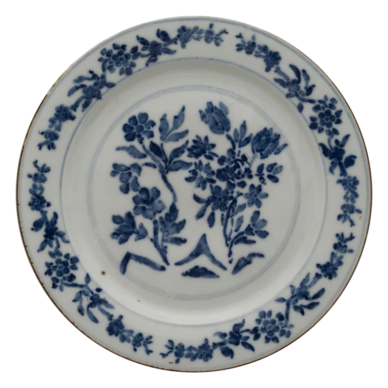 Blue porcelain plate