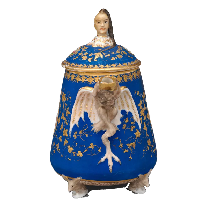 Blue porcelain pot