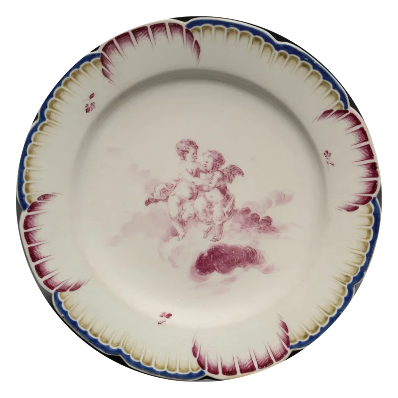 Red porcelain plate