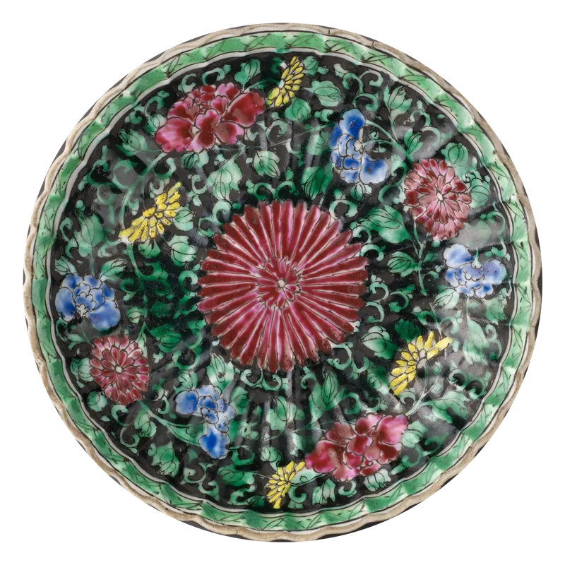 Green porcelain plate