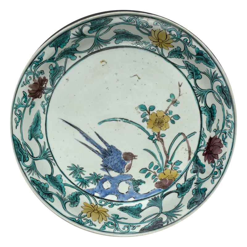 Green porcelain plate
