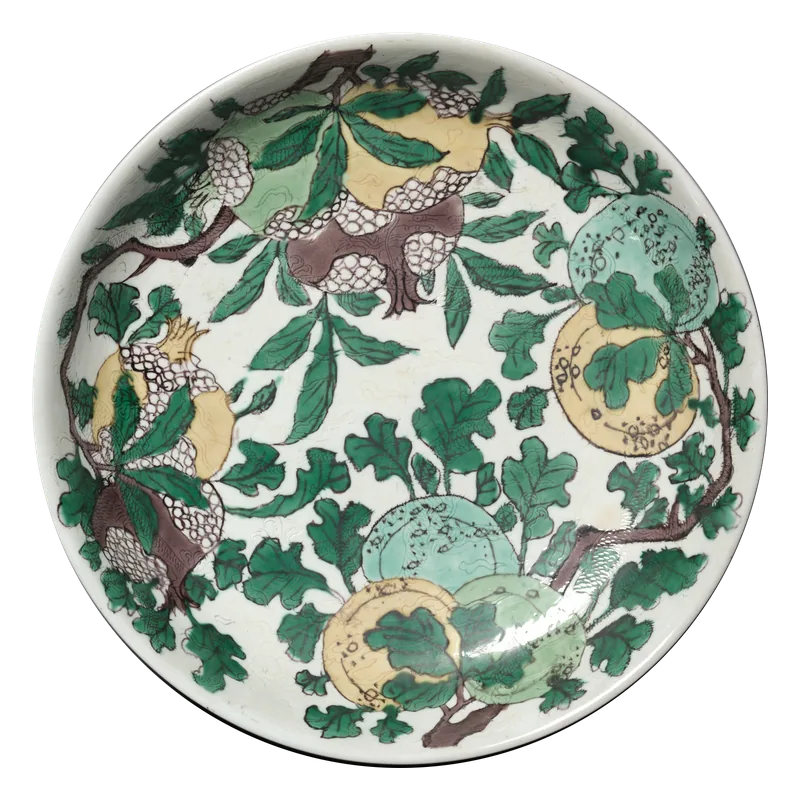 Green earthenware plate
