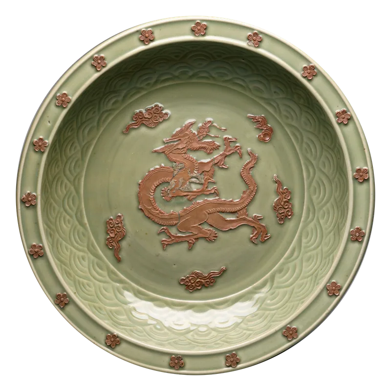 Green porcelain dish