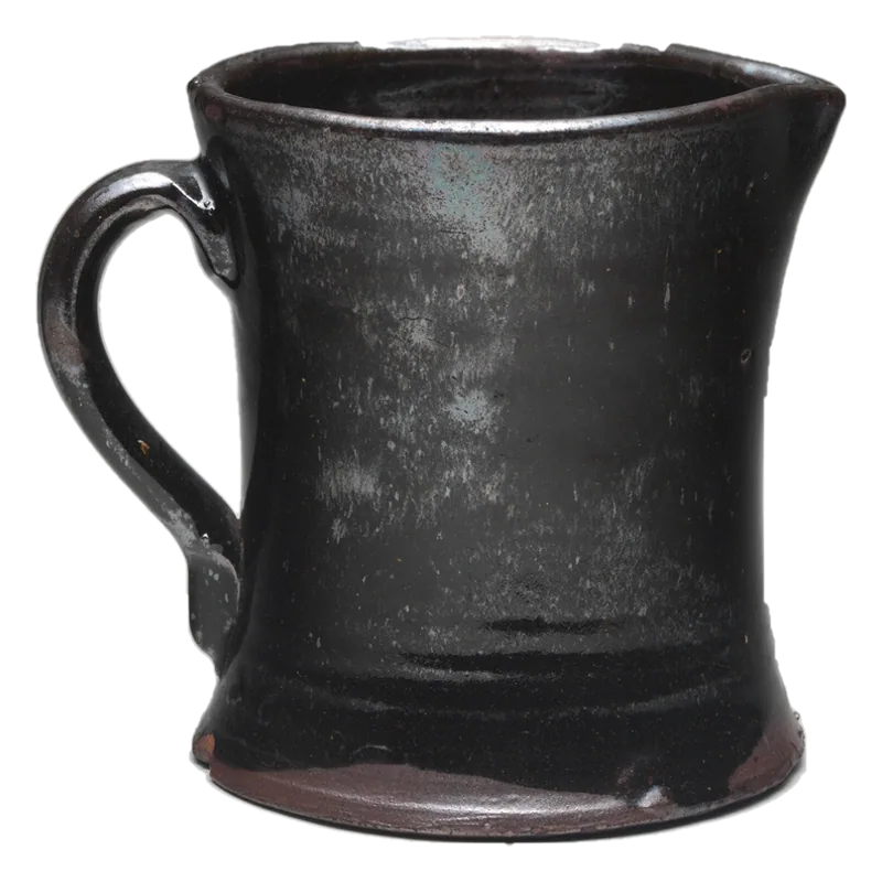 Black earthenware cup