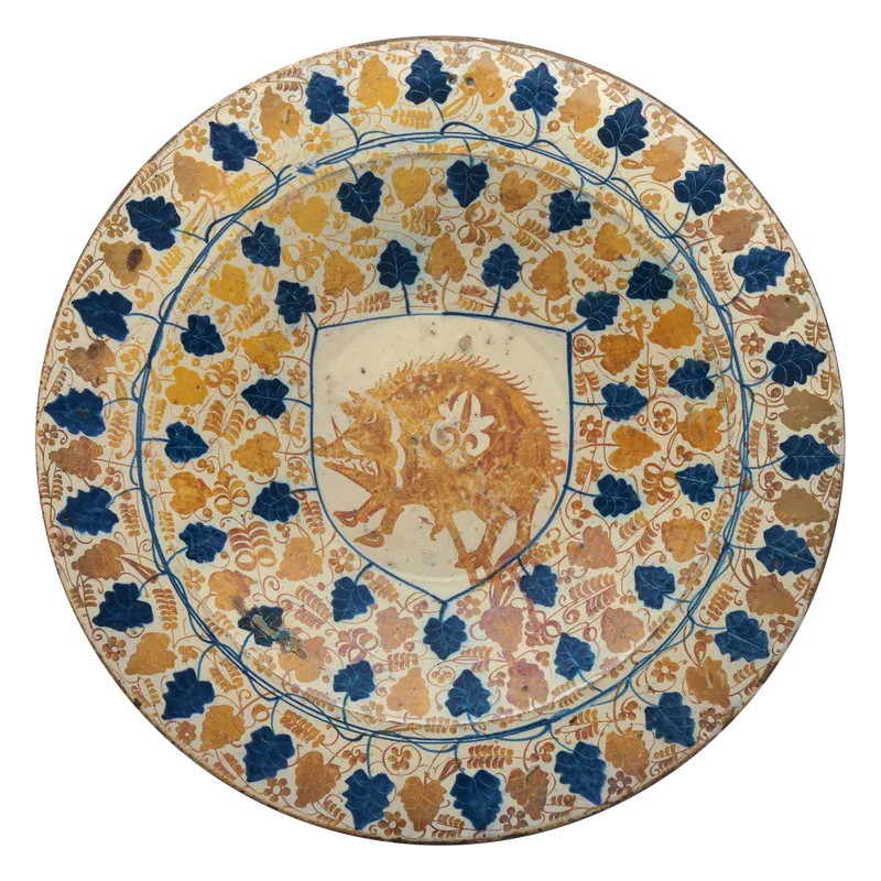 Yellow earthenware dish