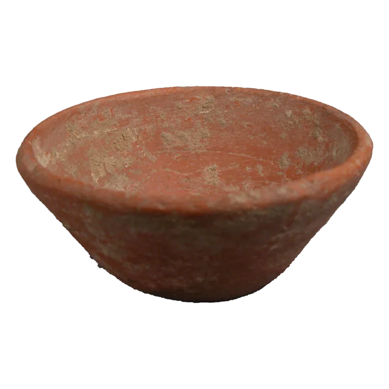 Red earthenware bowl