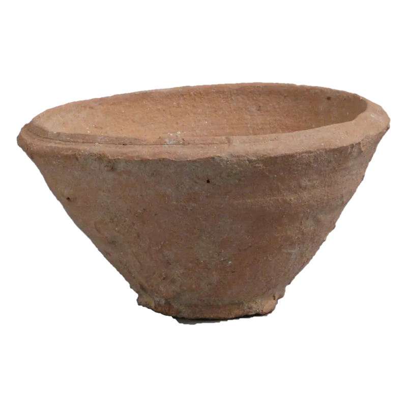 Red earthenware bowl