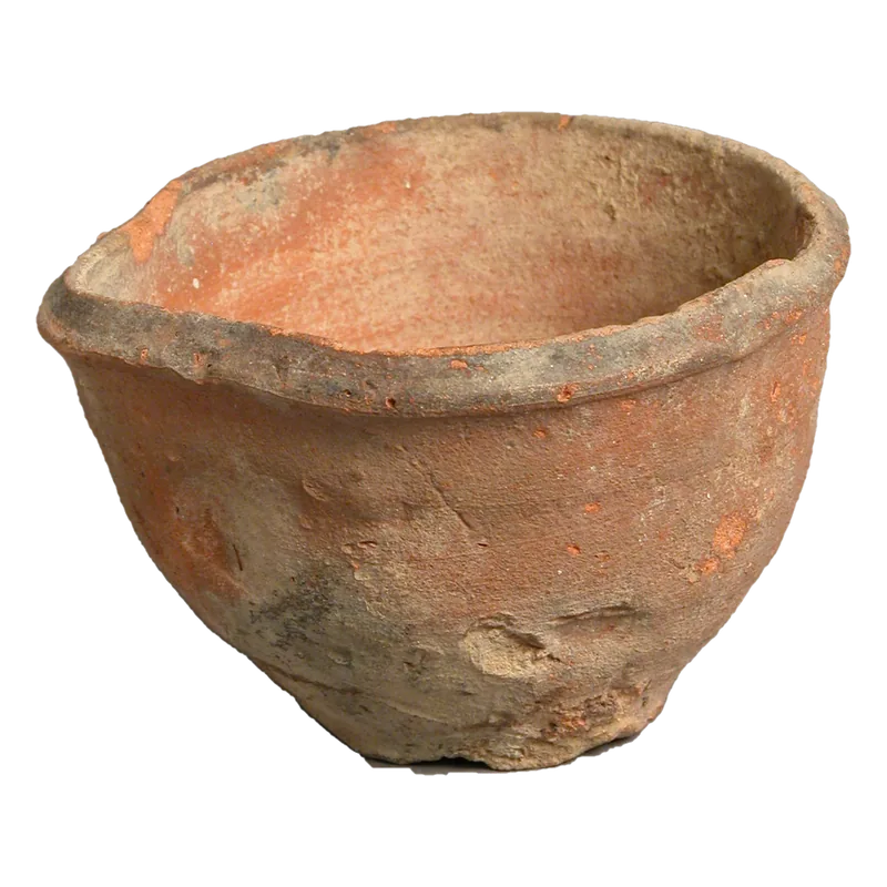 Red earthenware bowl