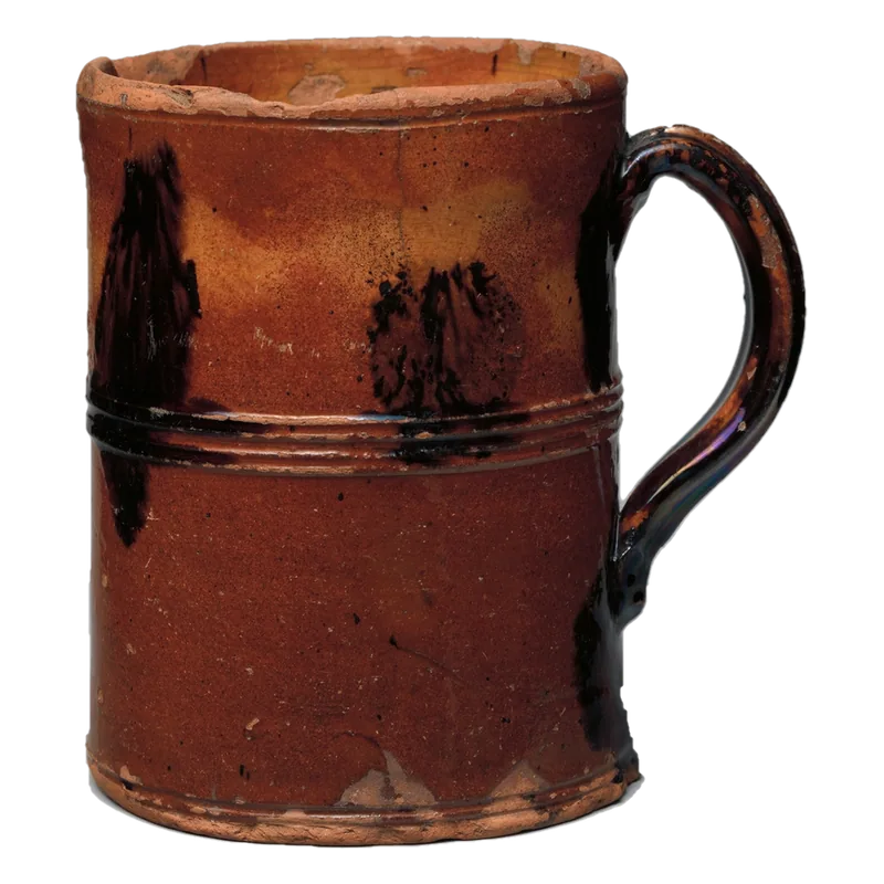 Brown earthenware cup
