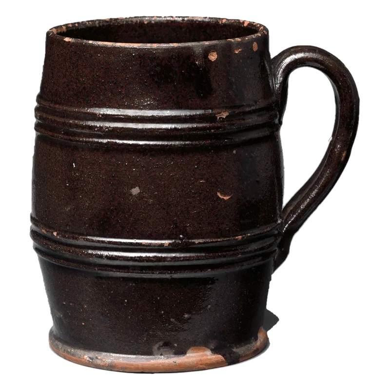 Brown earthenware cup