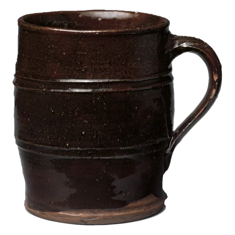 Brown earthenware cup