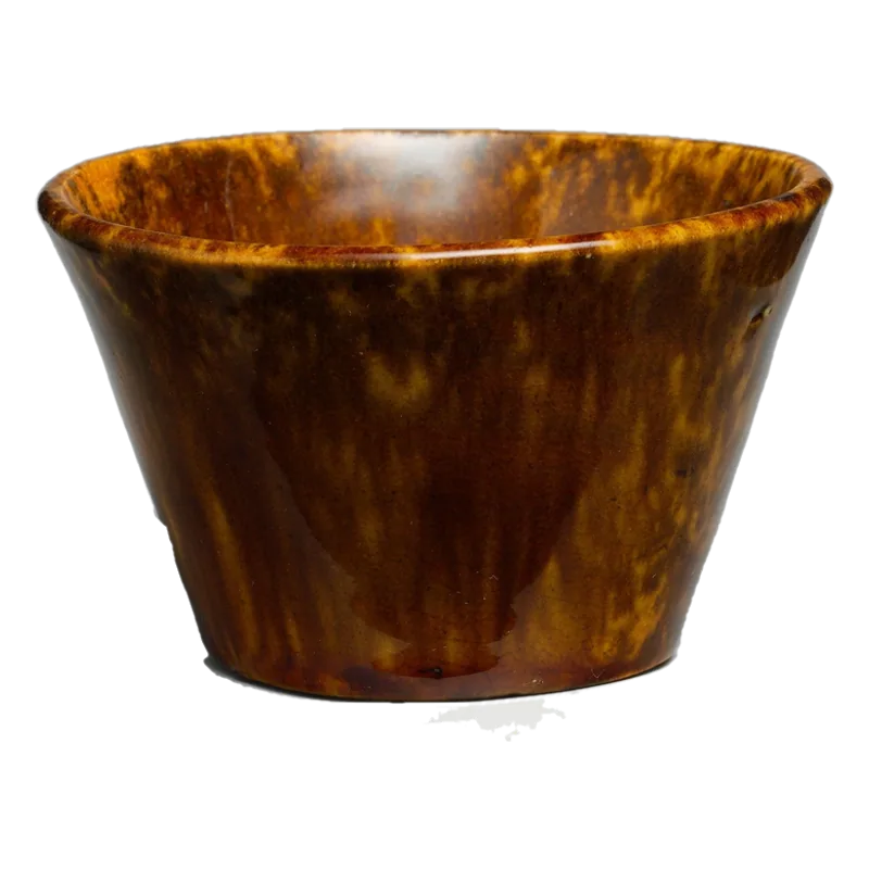 Brown earthenware cup