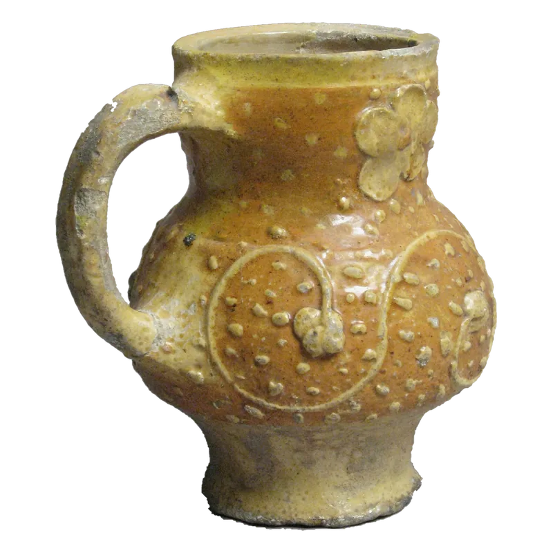 Yellow earthenware pot