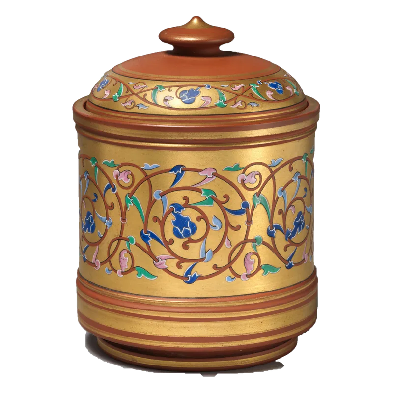 Yellow porcelain pot