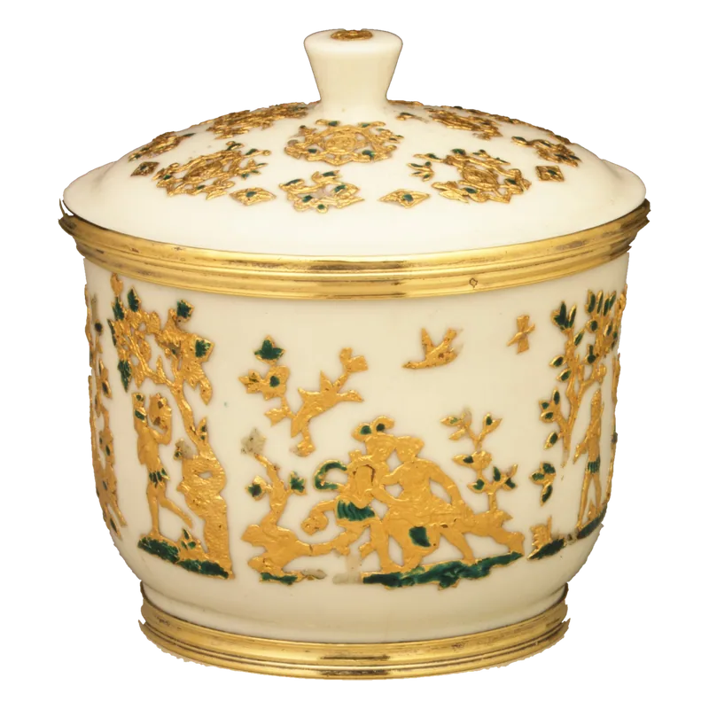 Yellow porcelain pot